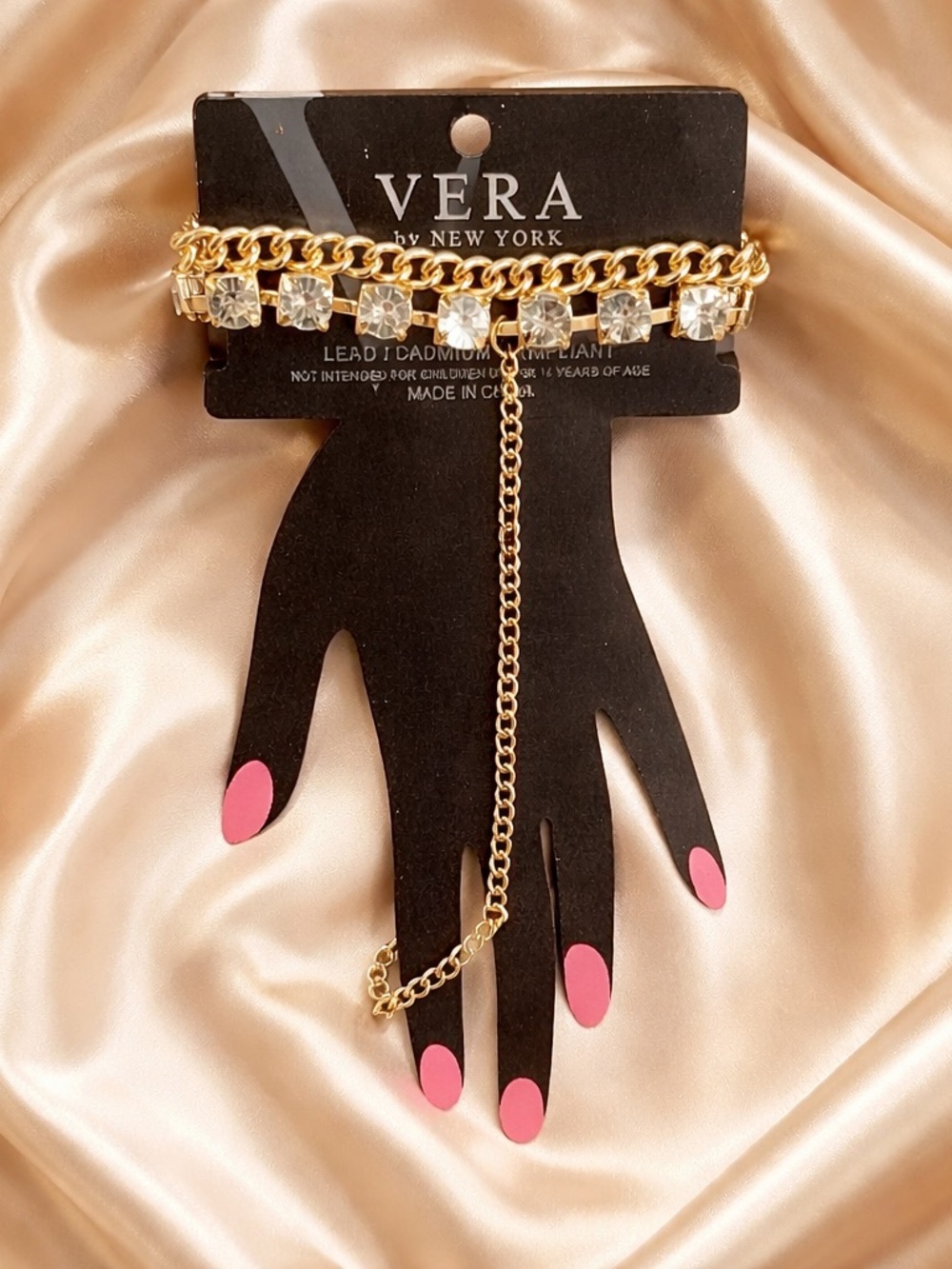 Vera by New York Gold Bracelet with Clear Crystal Accents